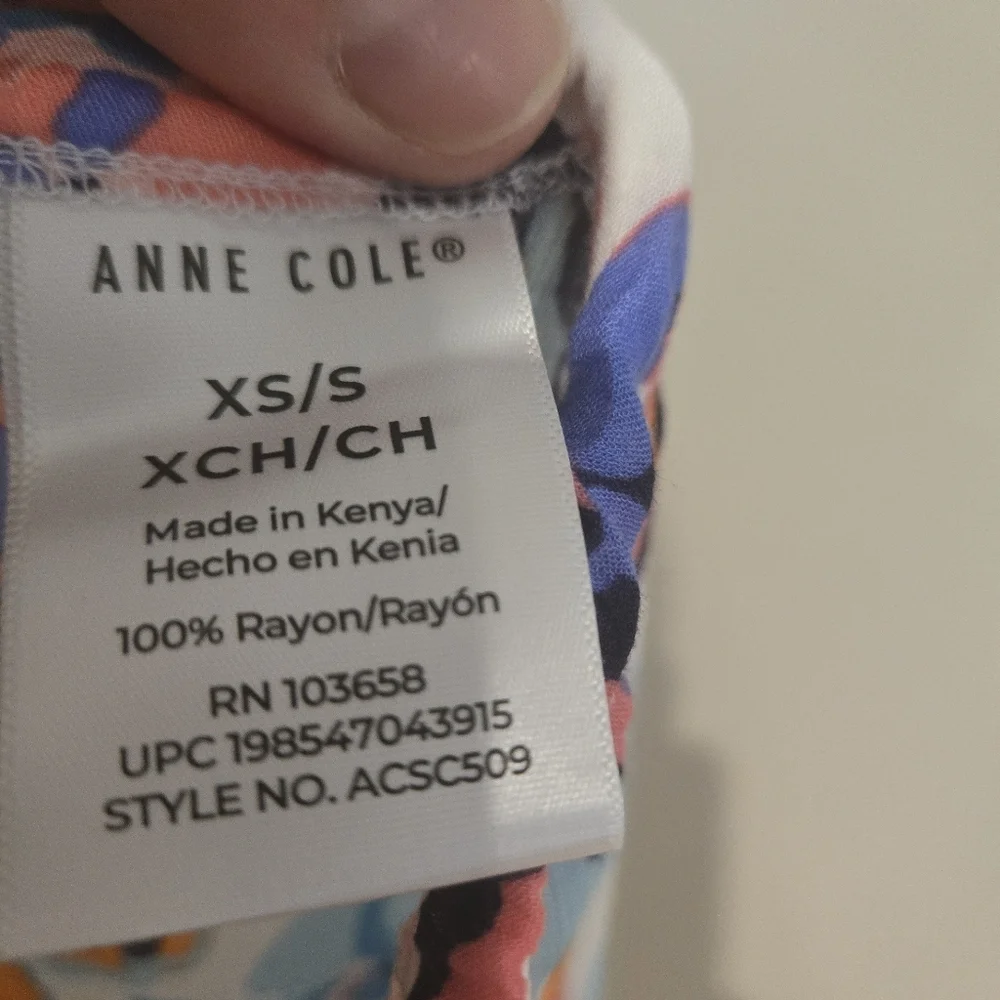 Anne Cole V-neck Front Tie Floral Swim Cover-up In Size XS